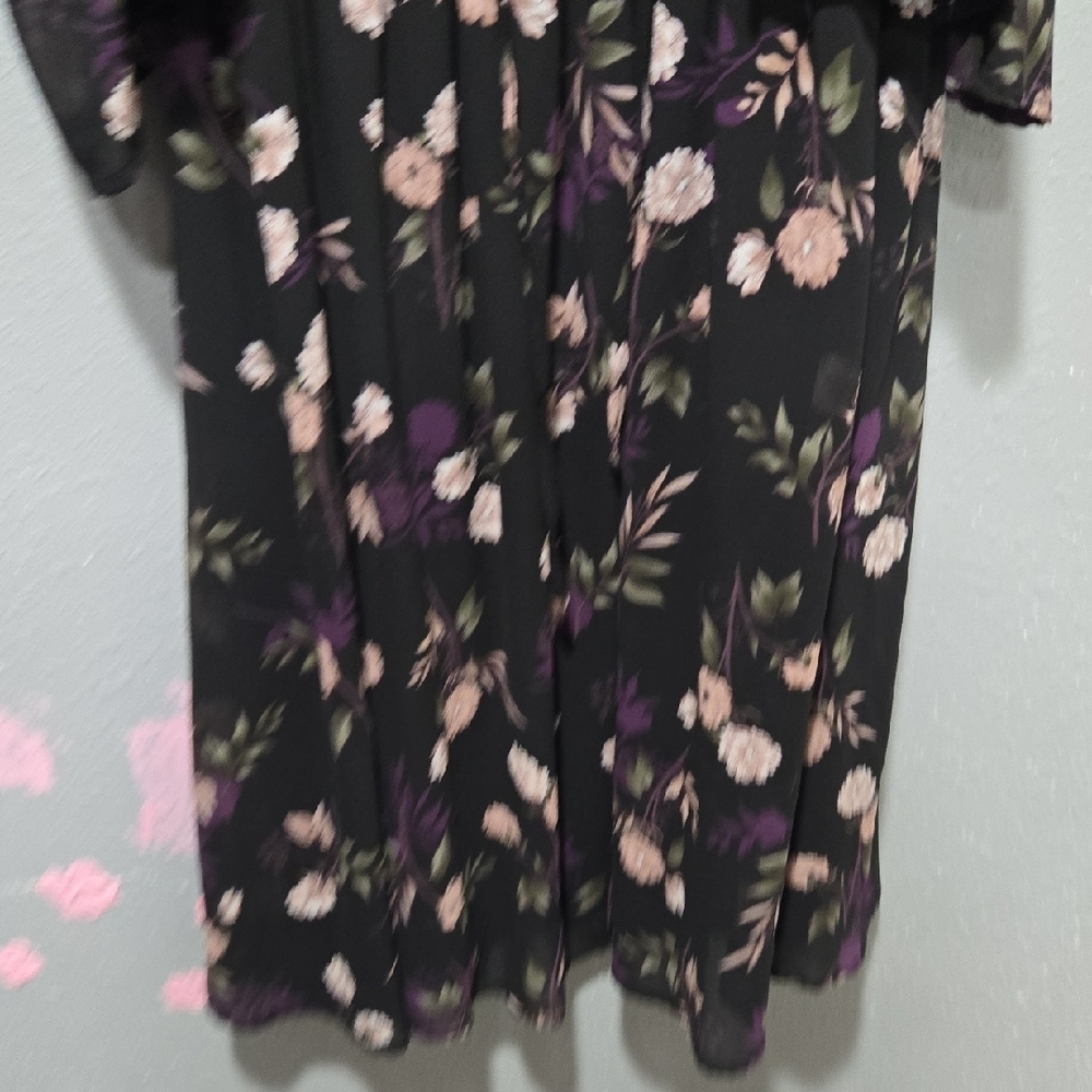 Torrid Black Dress with Purple Floral Design - Picture 5 of 6